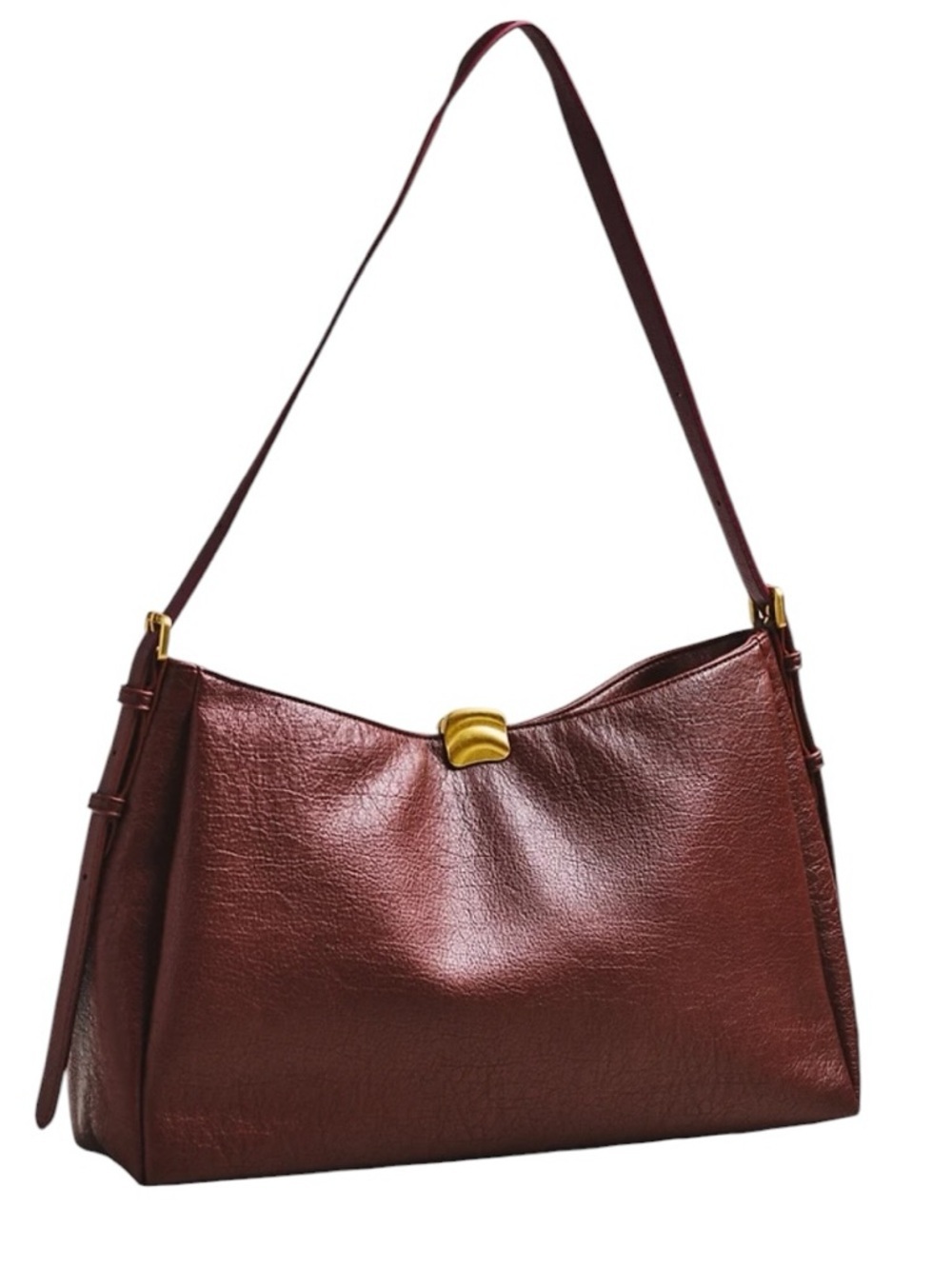 Anthropologie Plum Leather Hobo Shoulder Bag - Picture 4 of 6